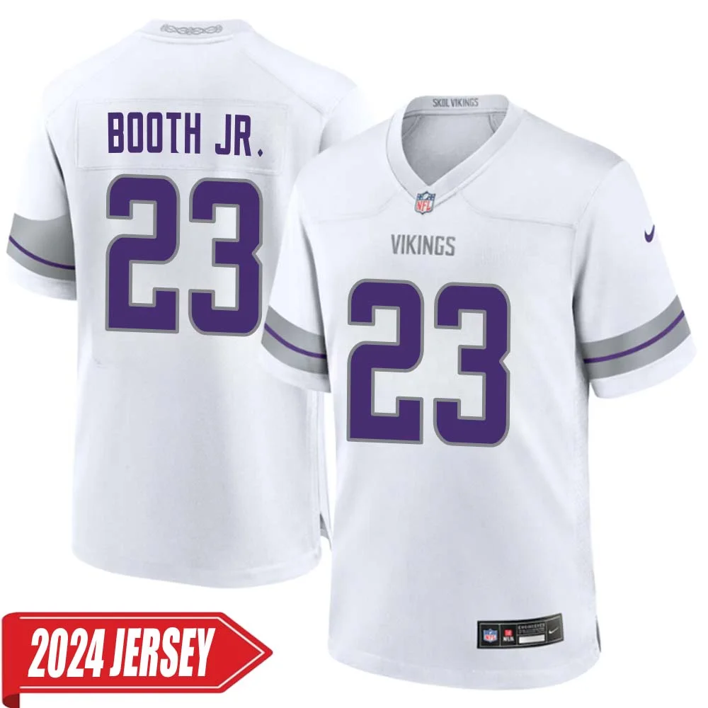 Andrew Booth Jr. No 23 Men s Minnesota Vikings White Alternate Custom Game 2024 Jersey