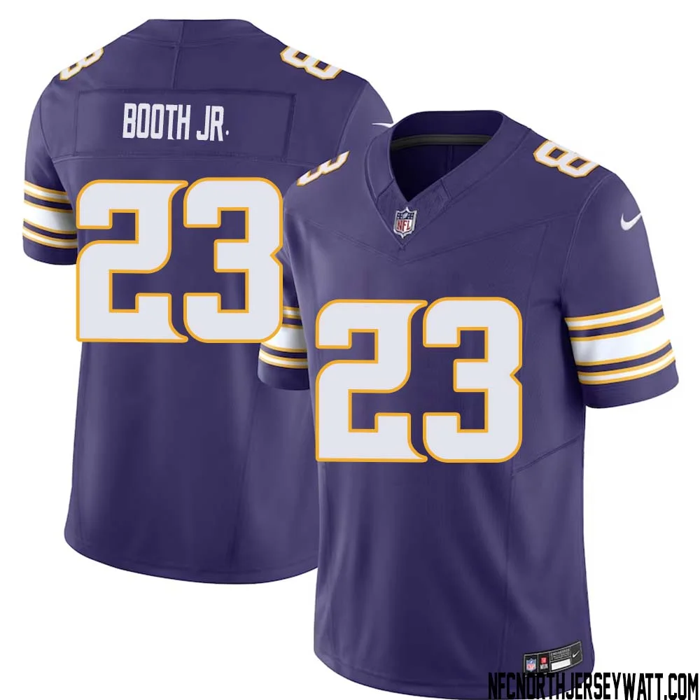 Andrew Booth Jr. No 23 Mens Purple Minnesota Vikings Vapor F.U.S.E. Limited Jersey 1