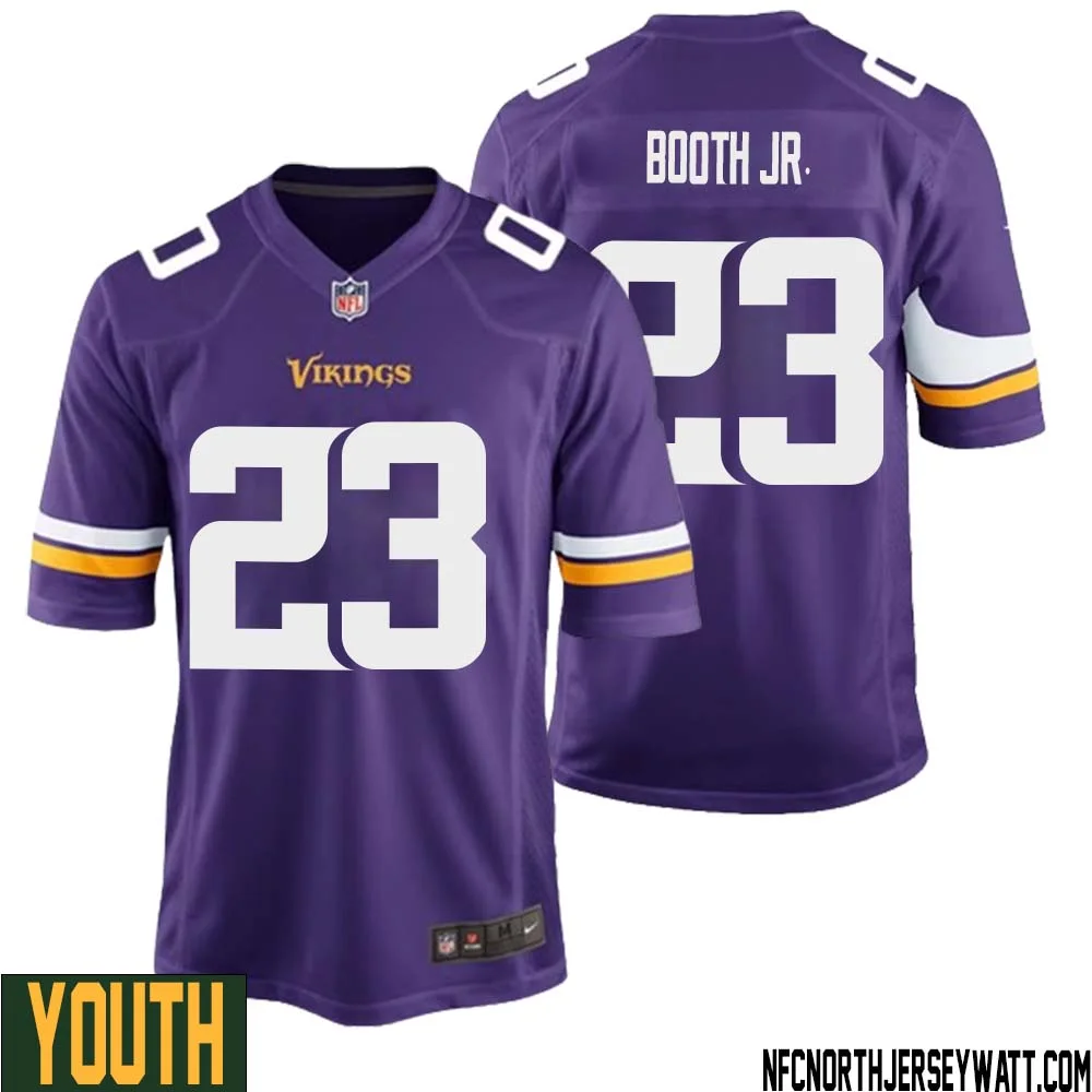Andrew Booth Jr. No 23 Minnesota Vikings Game Jersey Court Purple for Youth 1