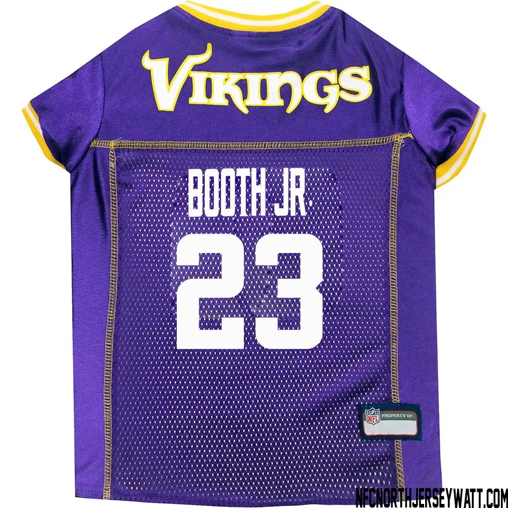 Andrew Booth Jr. No 23 Purple Minnesota Vikings Dog Jersey