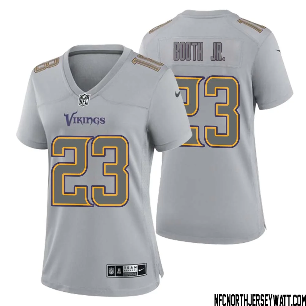 Andrew Booth Jr. No 23 Women Gray Minnesota Vikings Atmosphere Fashion Game Jersey 1