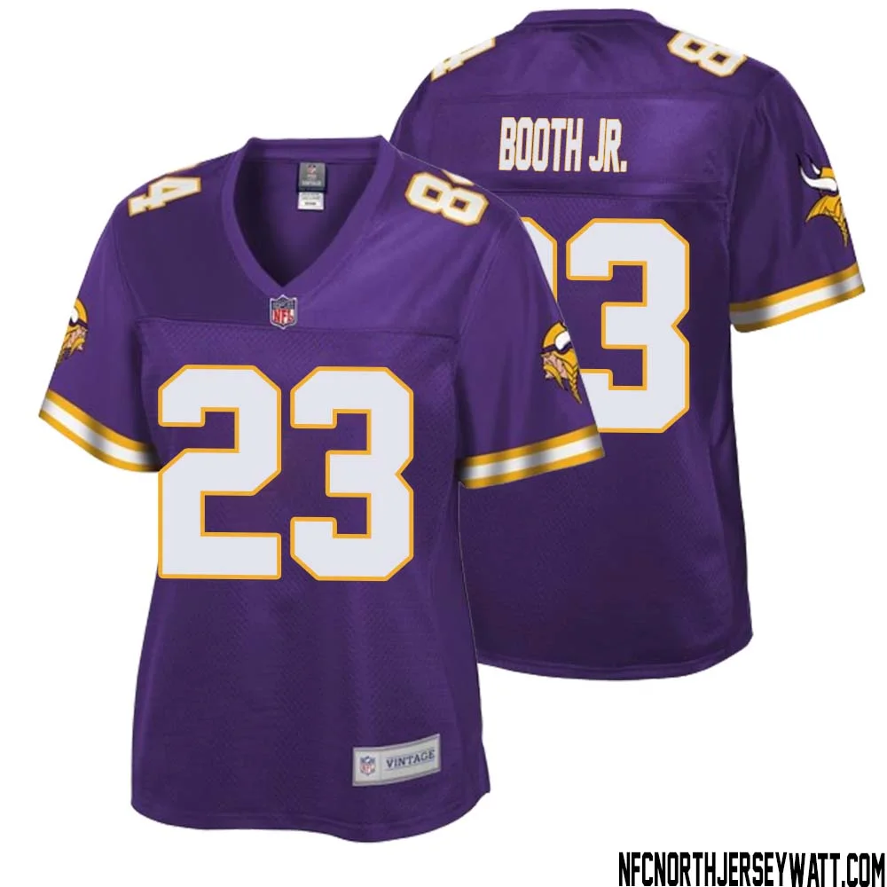 Andrew Booth Jr. No 23 Women NFL Pro Line Purple Minnesota Vikings Retired Player Replica Jersey 1
