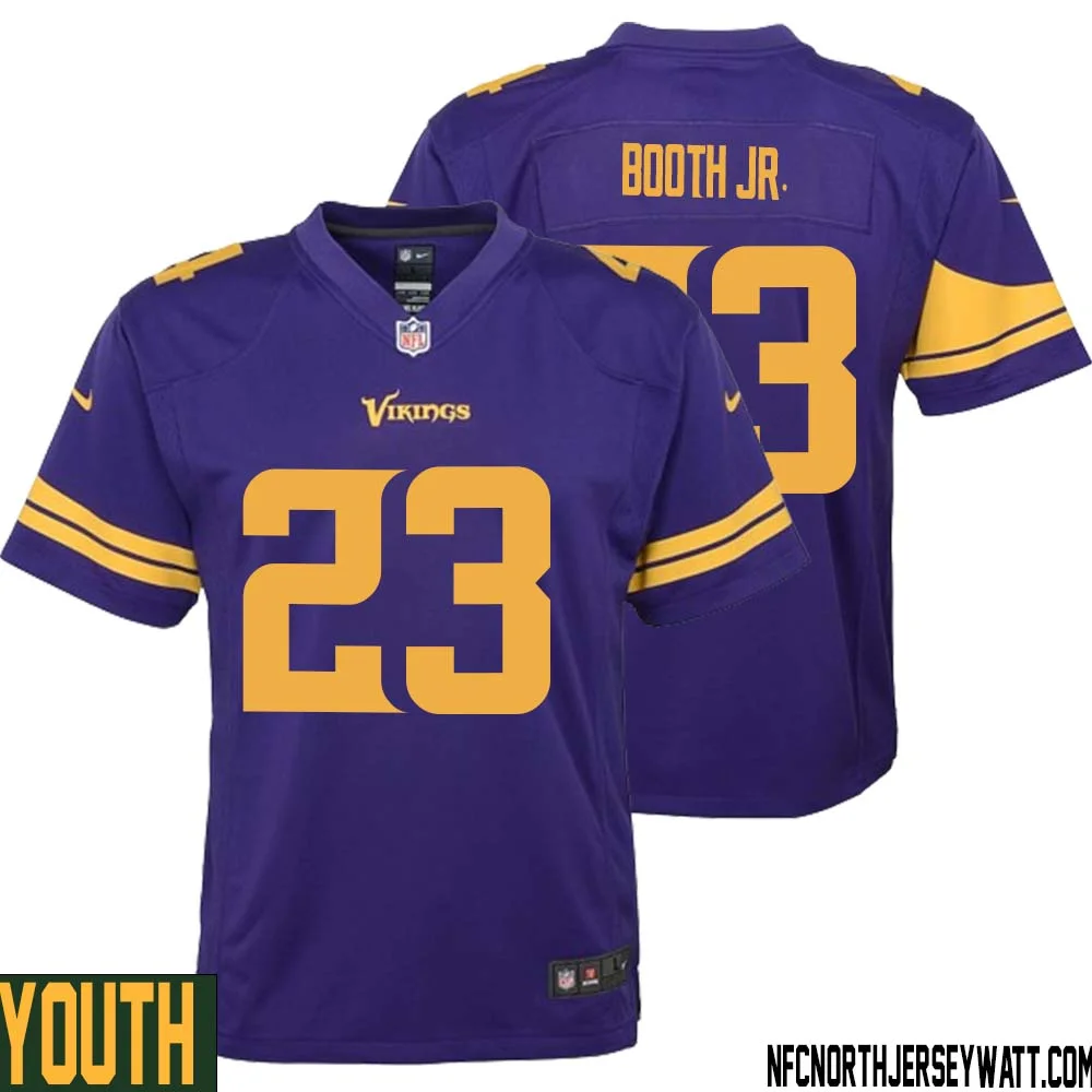 Andrew Booth Jr. No 23 Youth Purple Minnesota Vikings Alternate Game Jersey