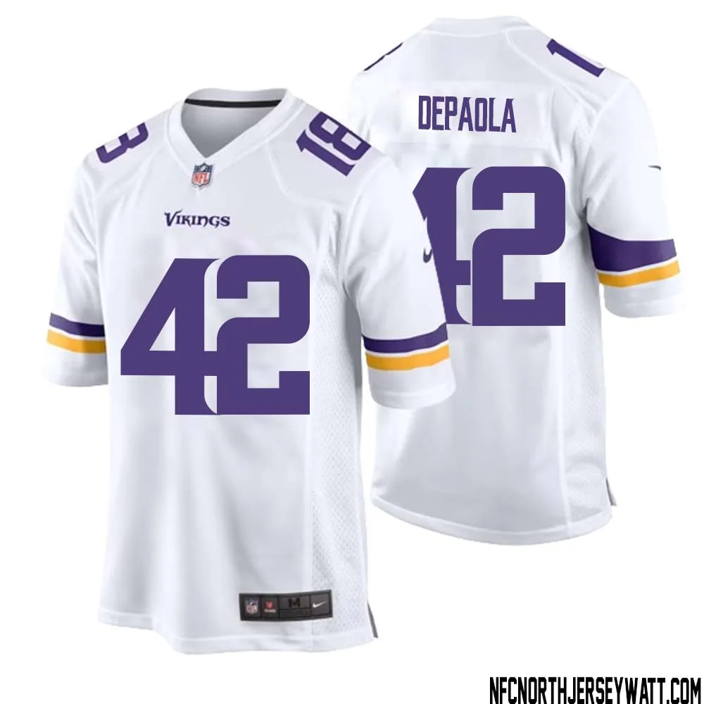 Andrew DePaola No 42 Men White Minnesota Vikings Game Player Away Jersey