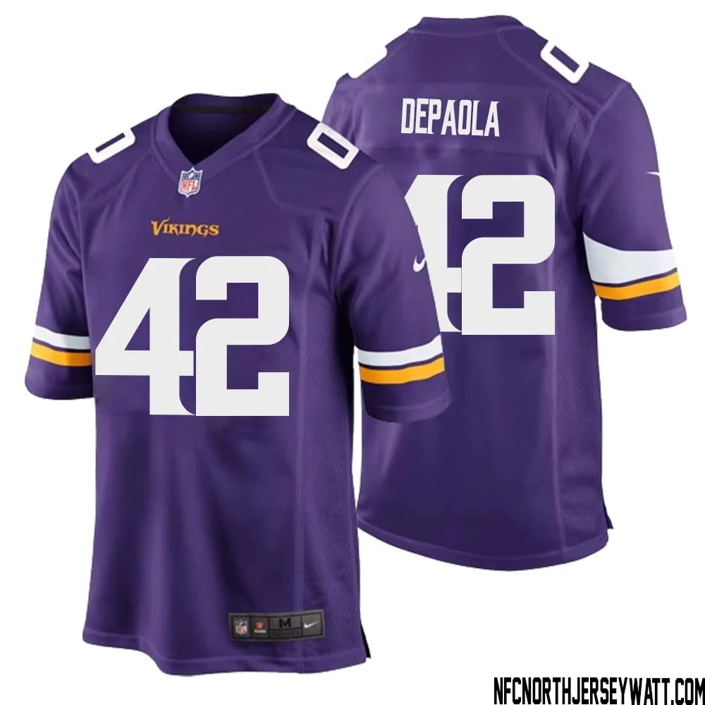 Andrew DePaola No 42 Minnesota Vikings Game Jersey Court Purple for Mens