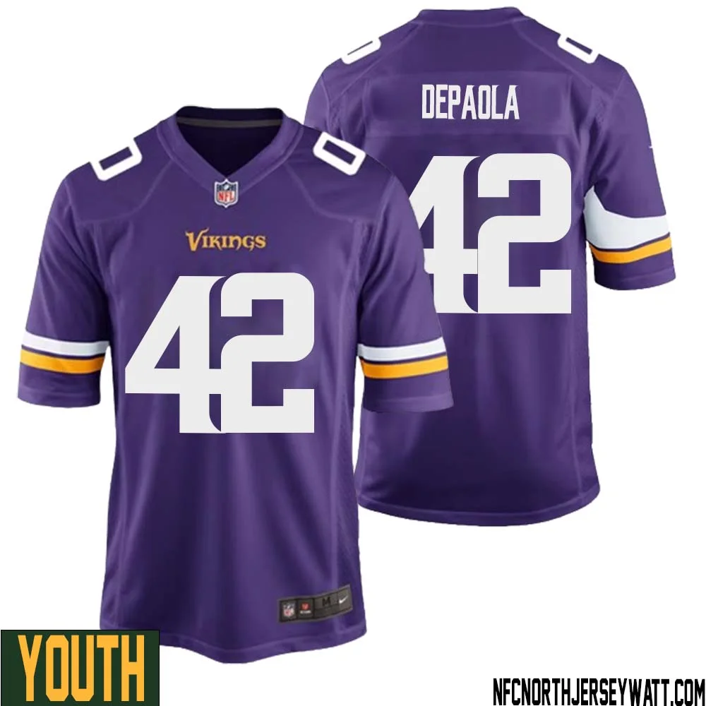 Andrew DePaola No 42 Minnesota Vikings Game Jersey Court Purple for Youth 1