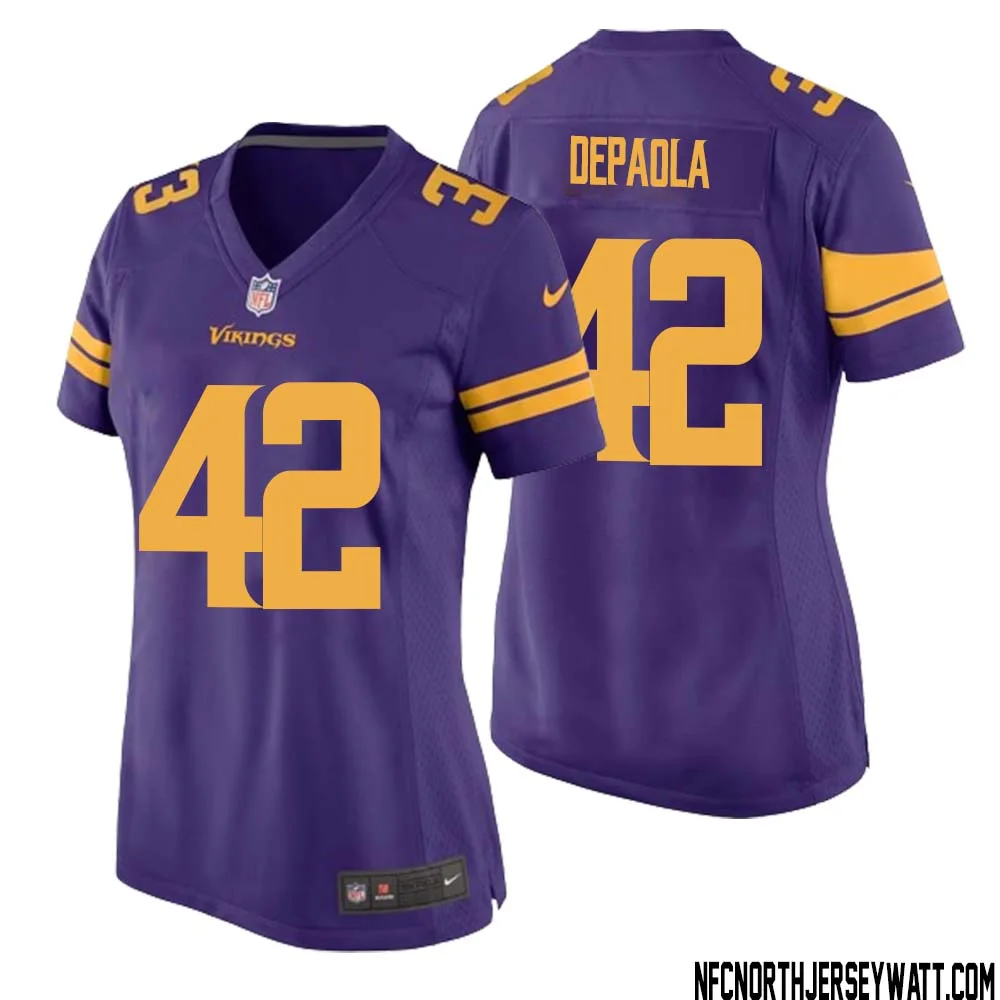 Andrew DePaola No 42 Women Purple Minnesota Vikings Alternate Game Jersey