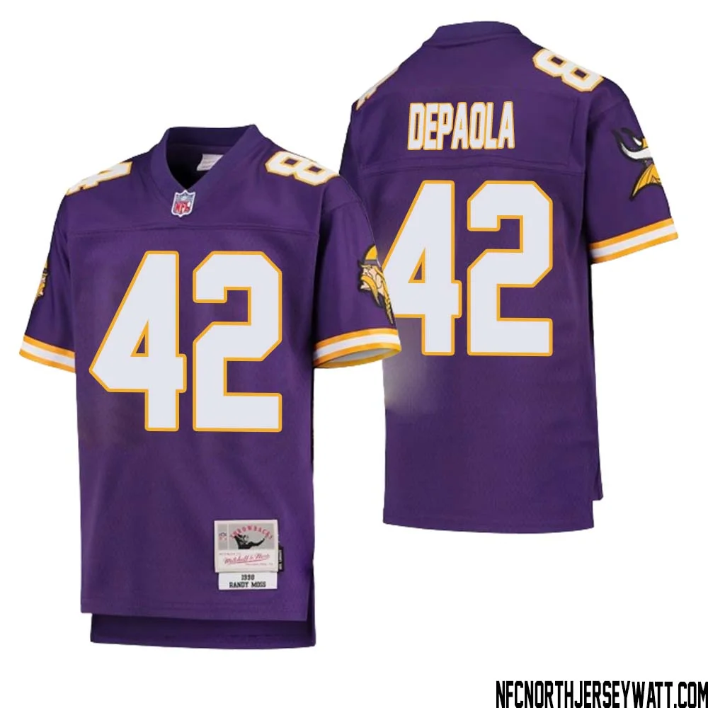 Andrew DePaola No 42 Youth Mitchell Ness Purple Minnesota Vikings 1998 Legacy Retired Player Jersey 1