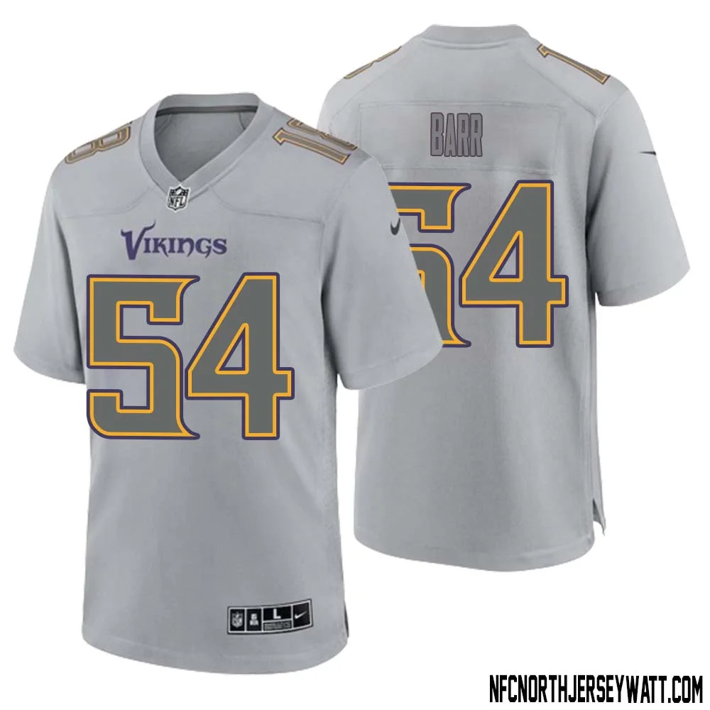 Anthony Barr No 54 Men Gray Minnesota Vikings Atmosphere Fashion Game Jersey