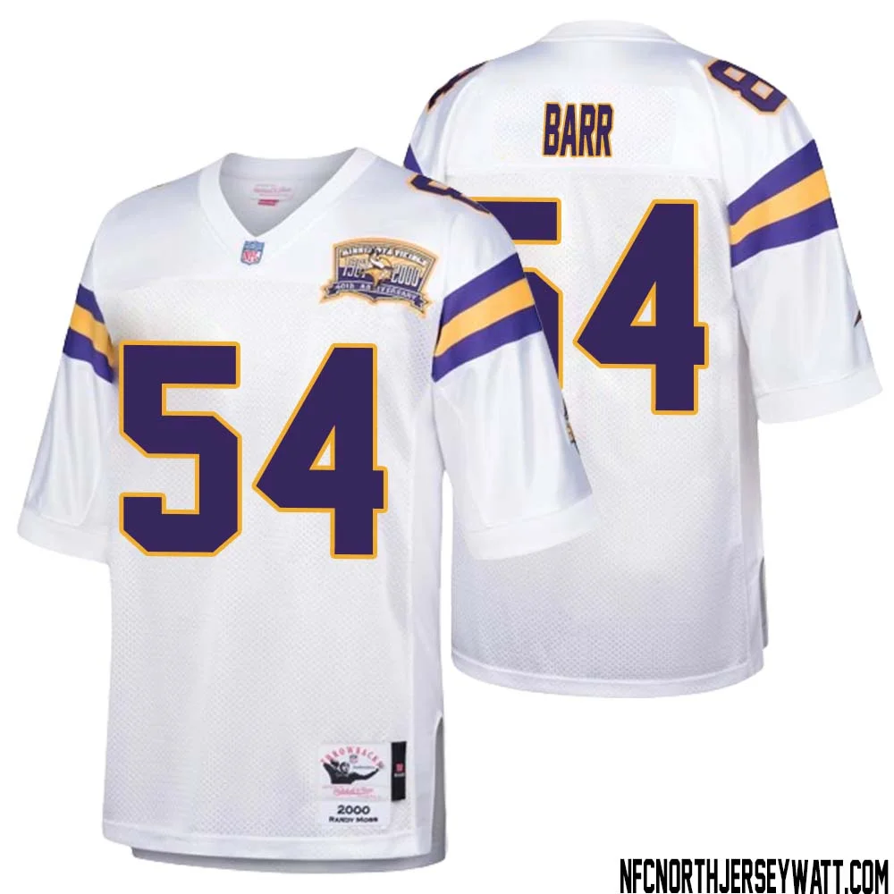 Anthony Barr No 54 Men Mitchell Ness White Minnesota Vikings Authentic Throwback Retired Player Jersey