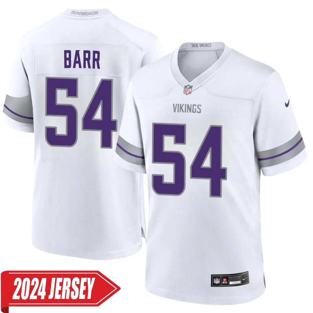Anthony Barr No 54 Men s Minnesota Vikings White Alternate Custom Game 2024 Jersey