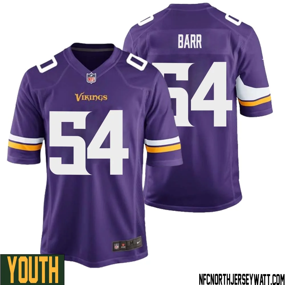 Anthony Barr No 54 Minnesota Vikings Game Jersey Court Purple for Youth 1