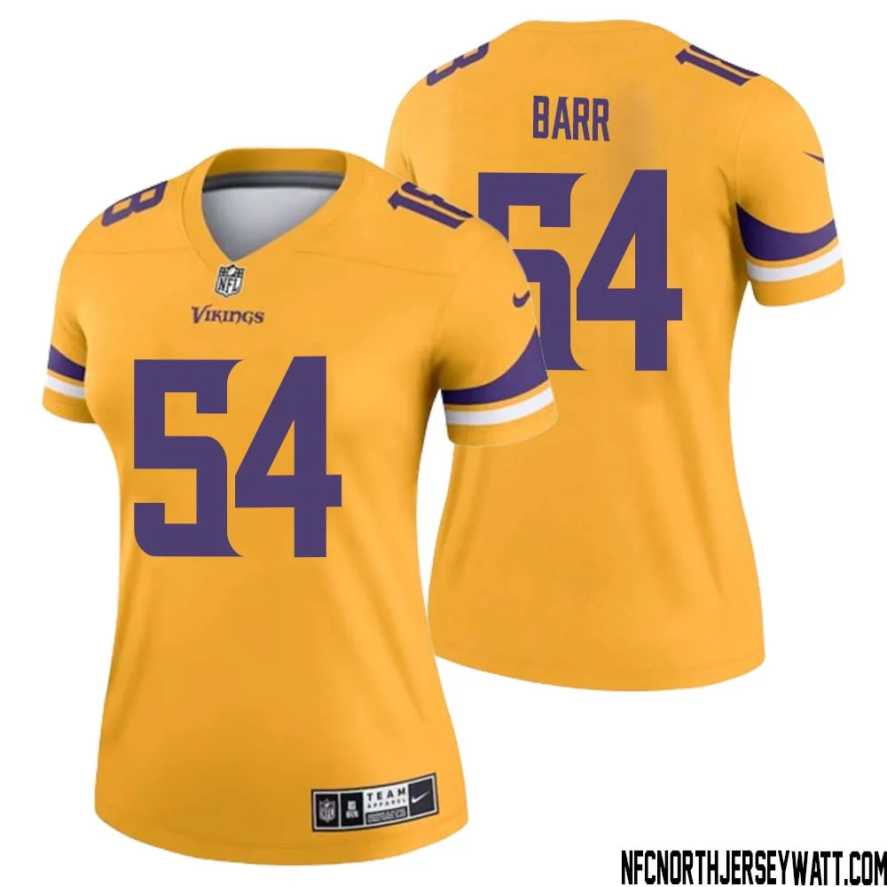Anthony Barr No 54 Women Minnesota Vikings Gold Inverted Legend Jersey 1