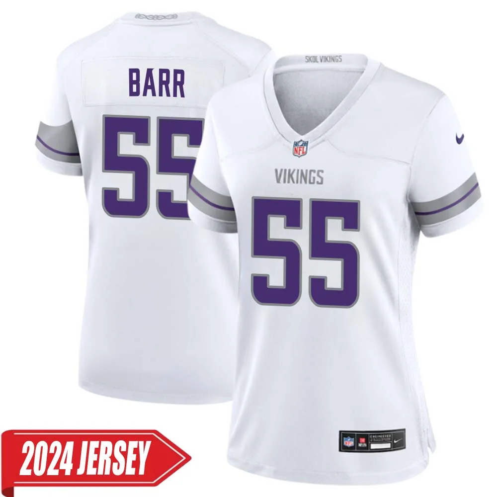 Anthony Barr No 55 Woman s Minnesota Vikings White Alternate Custom Game 2024 Jersey