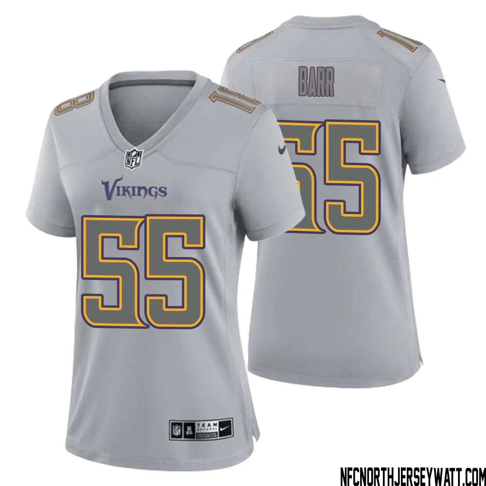 Anthony Barr No 55 Women Gray Minnesota Vikings Atmosphere Fashion Game Jersey 1