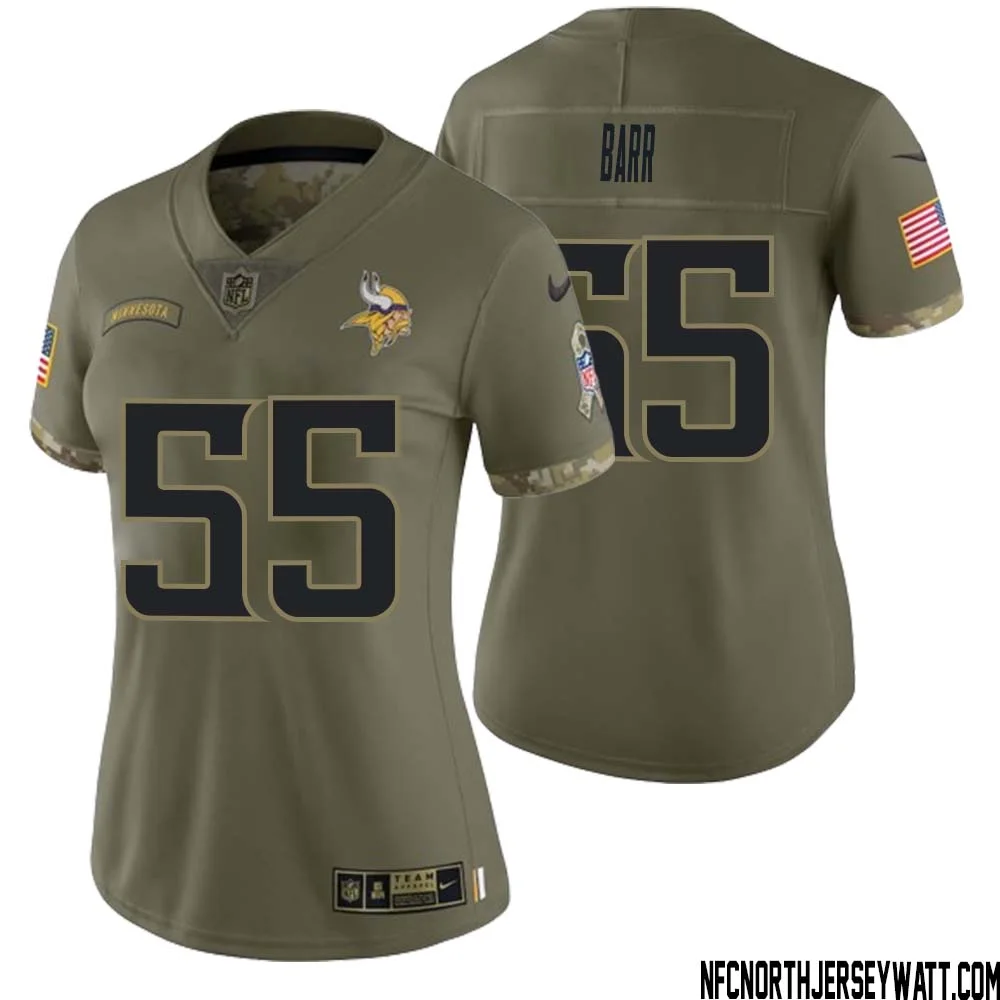 Anthony Barr No 55 Women Olive Minnesota Vikings 2022 Salute To Service Retired Player Limited Jersey