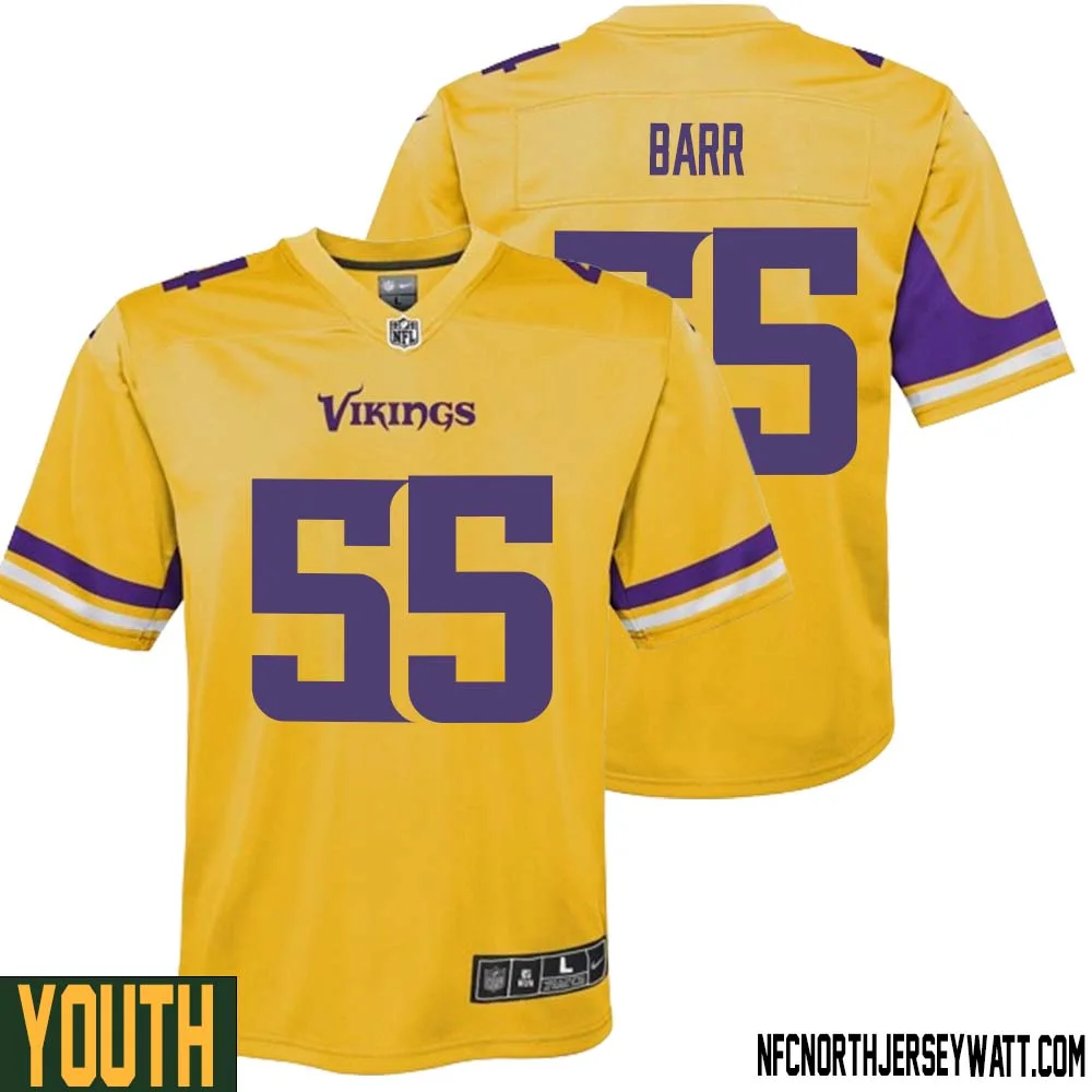 Anthony Barr No 55 Youth Minnesota Vikings Gold Inverted Legend Jersey 1