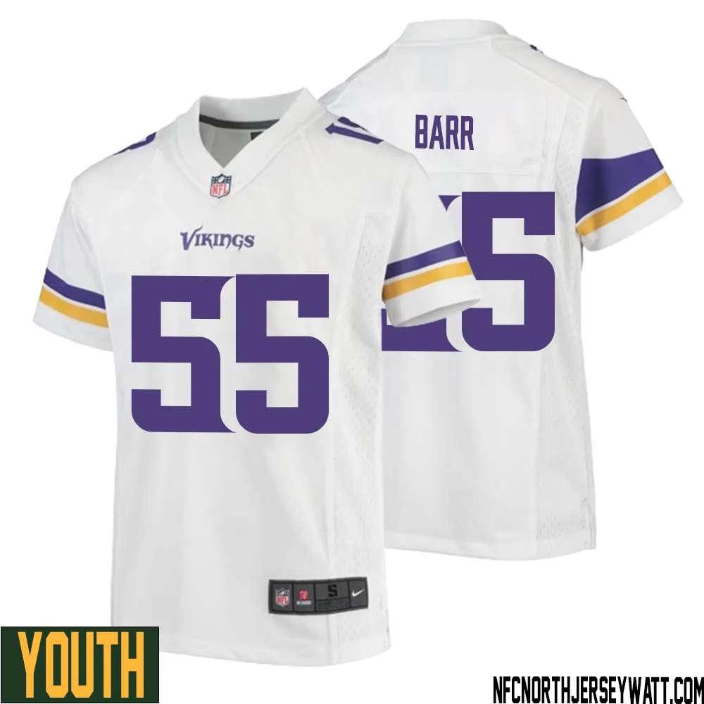 Anthony Barr No 55 Youth White Minnesota Vikings Game Player Away Jersey