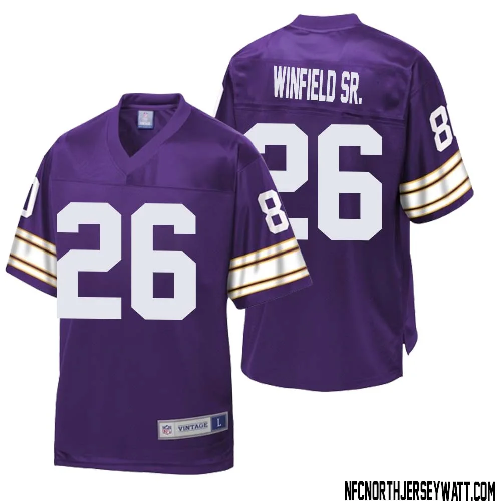 Antoine Winfield Sr. No 26 Men NFL Pro Line Purple Minnesota Vikings Retired Player Replica Jersey