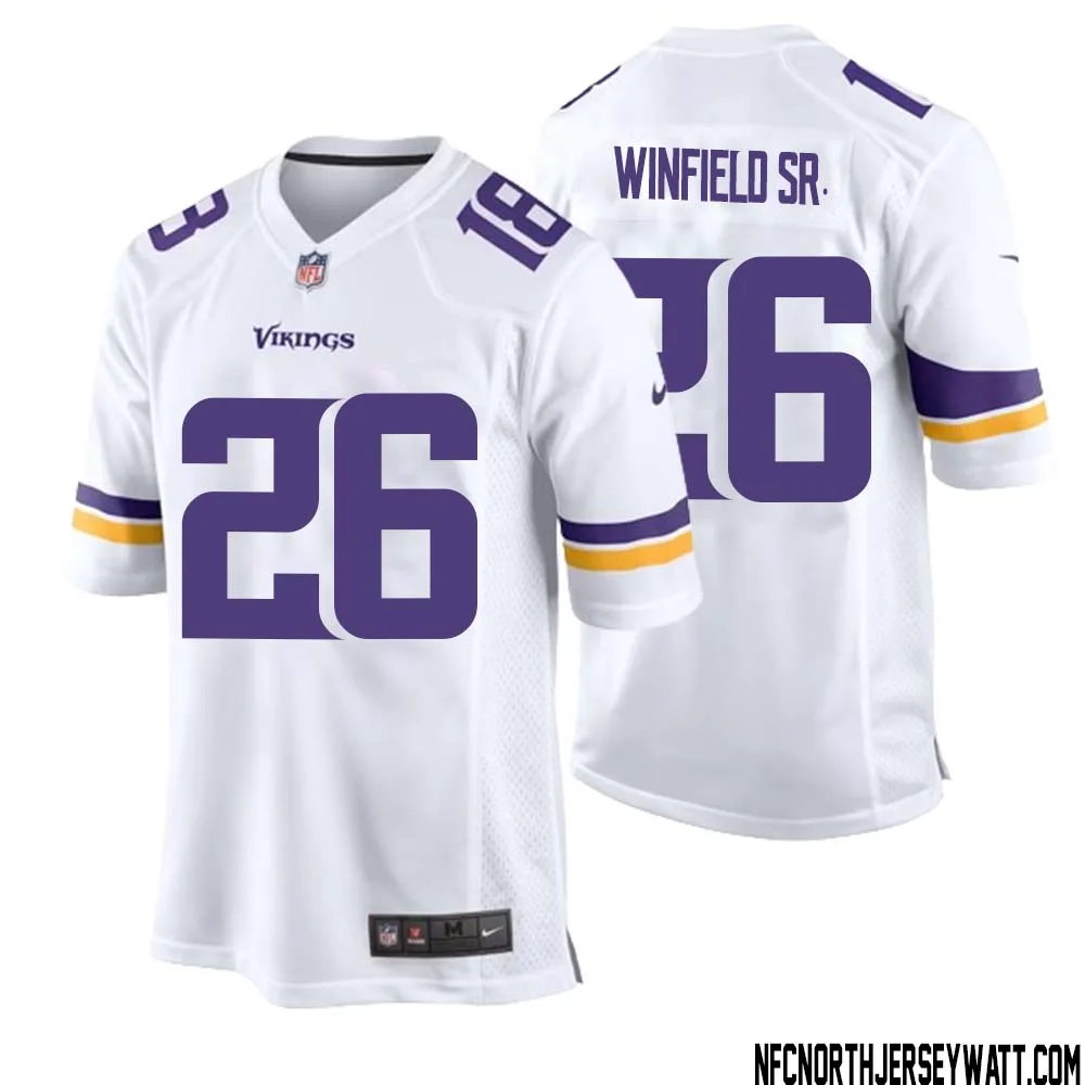 Antoine Winfield Sr. No 26 Men White Minnesota Vikings Game Player Away Jersey 1