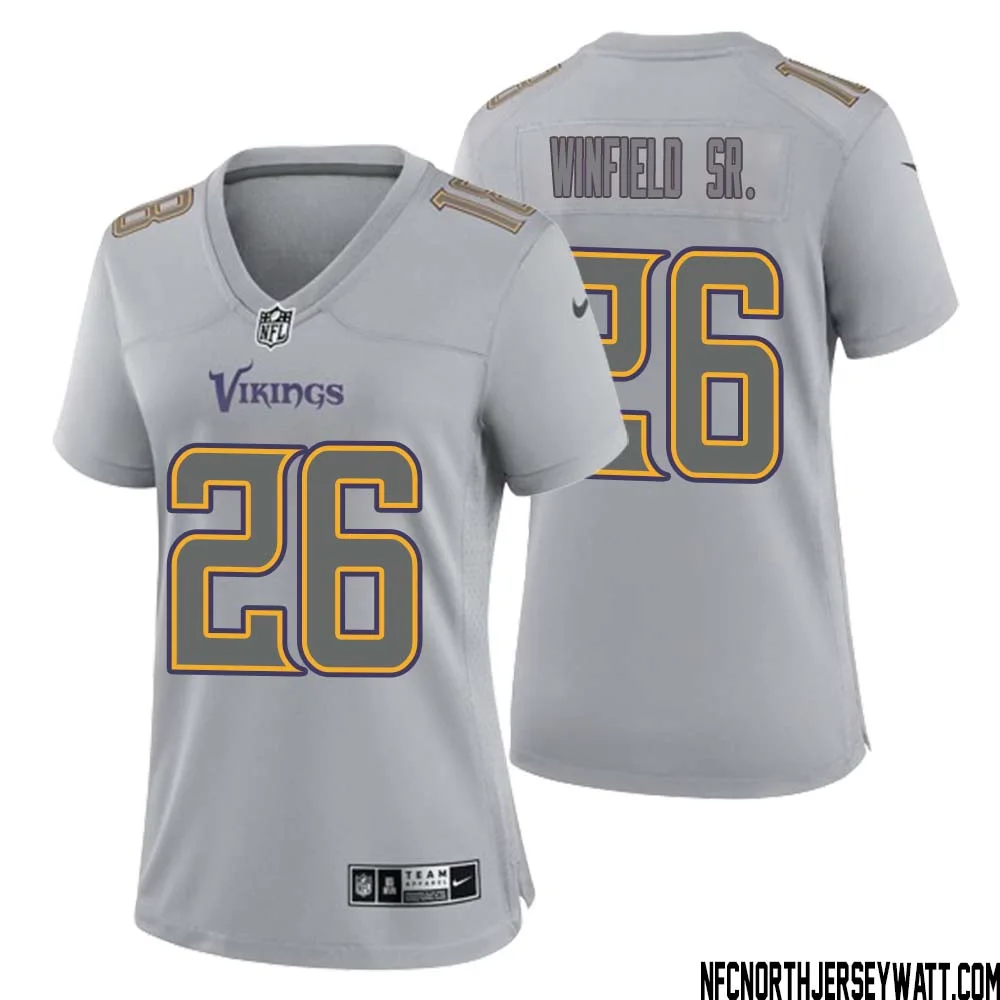 Antoine Winfield Sr. No 26 Women Gray Minnesota Vikings Atmosphere Fashion Game Jersey 1