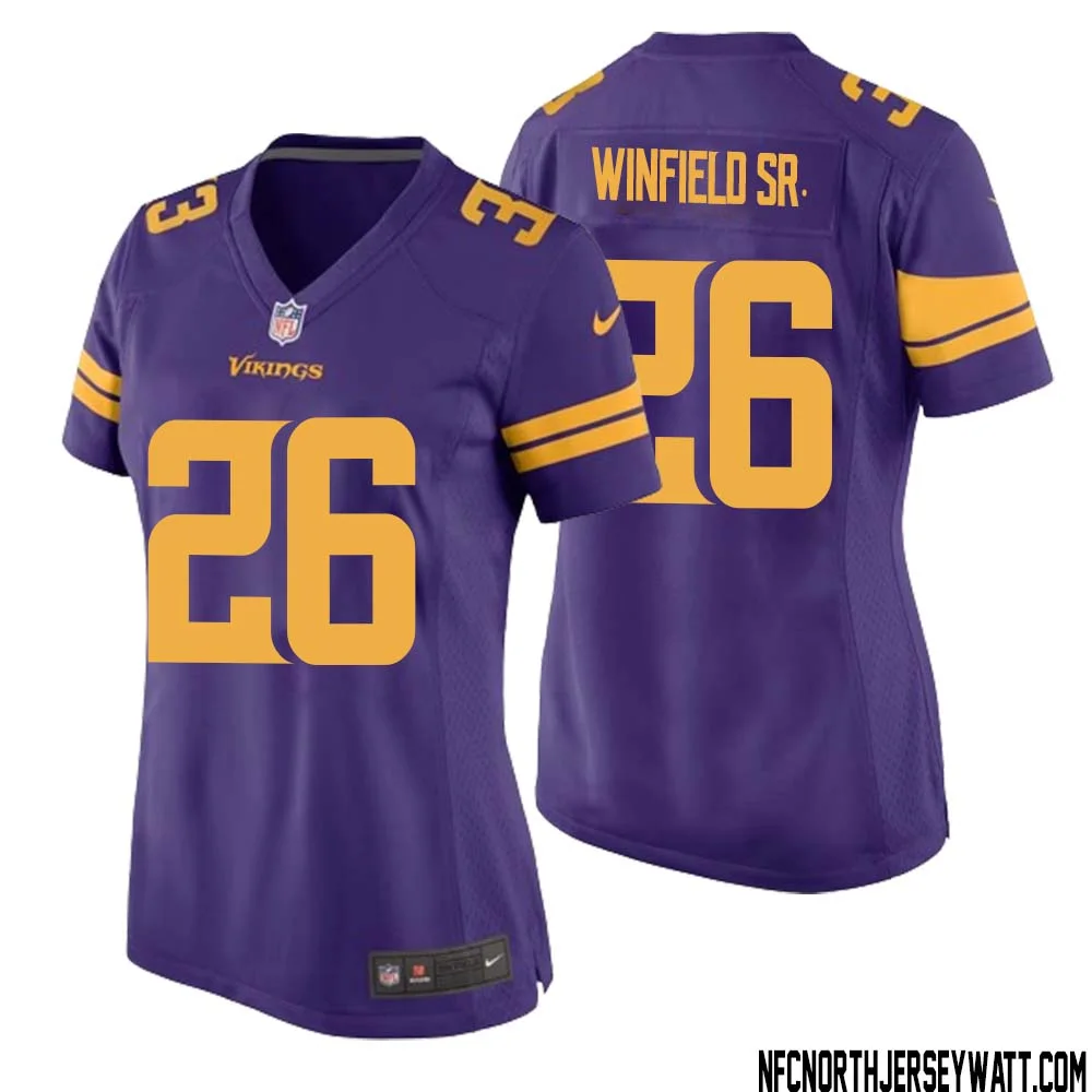 Antoine Winfield Sr. No 26 Women Purple Minnesota Vikings Alternate Game Jersey 1