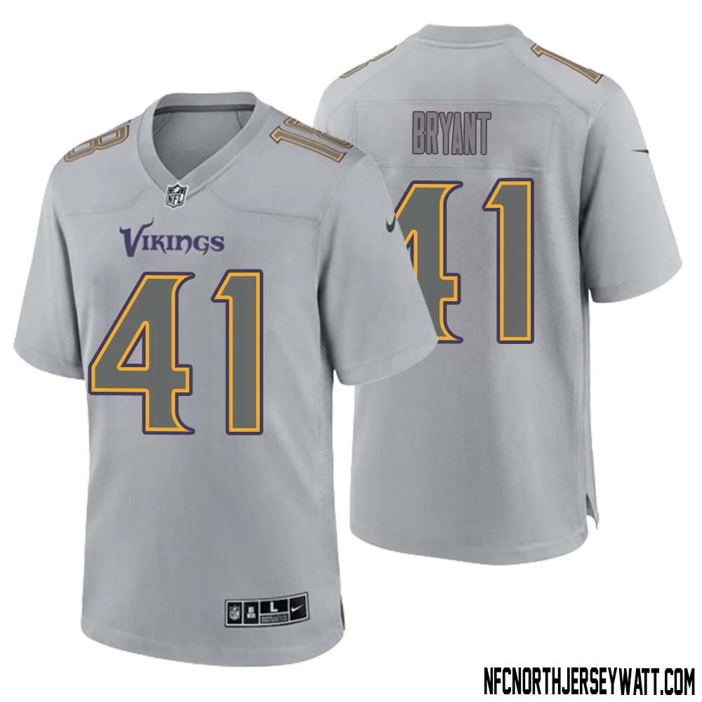 Austin Bryant No 41 Men Gray Minnesota Vikings Atmosphere Fashion Game Jersey