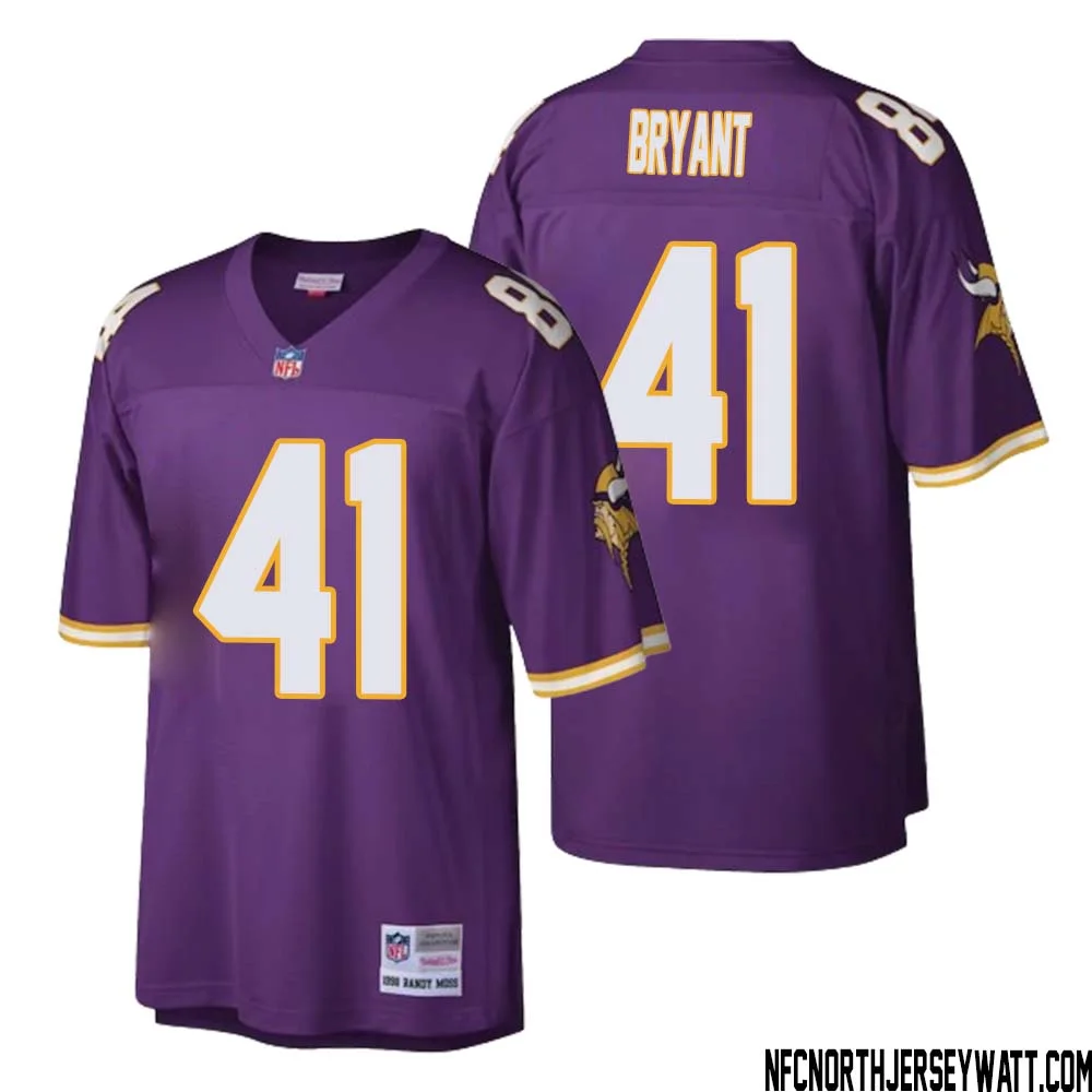 Austin Bryant No 41 Men Mitchell Ness Purple Minnesota Vikings Retired Player Legacy Replica Jersey