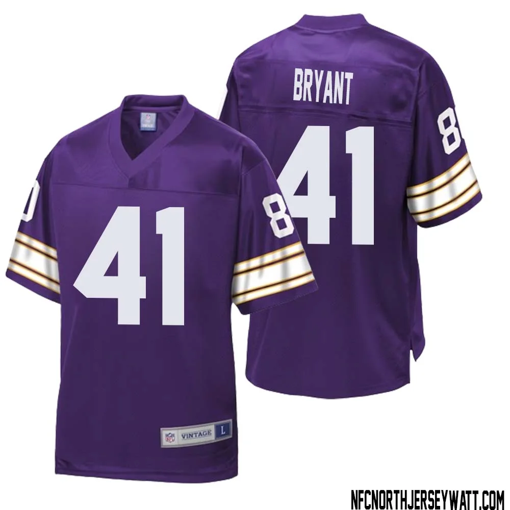 Austin Bryant No 41 Men NFL Pro Line Purple Minnesota Vikings Retired Player Replica Jersey