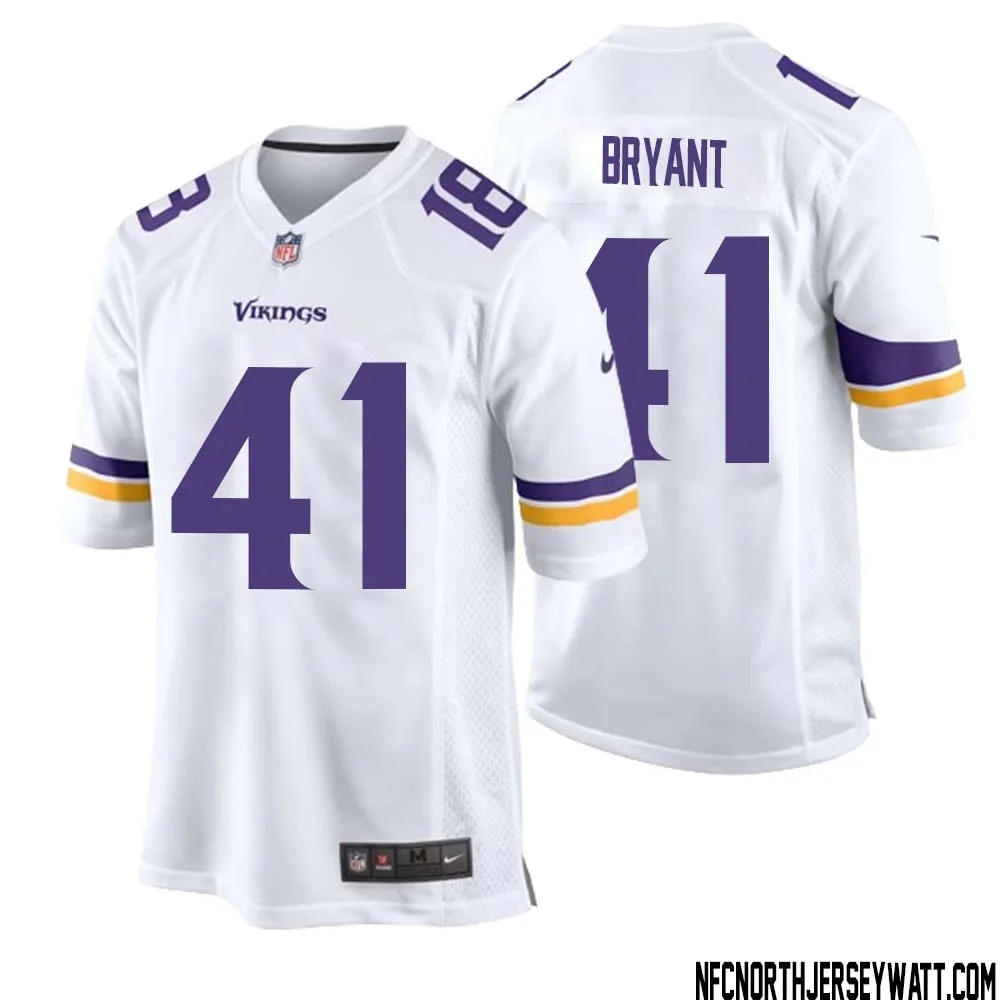 Austin Bryant No 41 Men White Minnesota Vikings Game Player Away Jersey 1