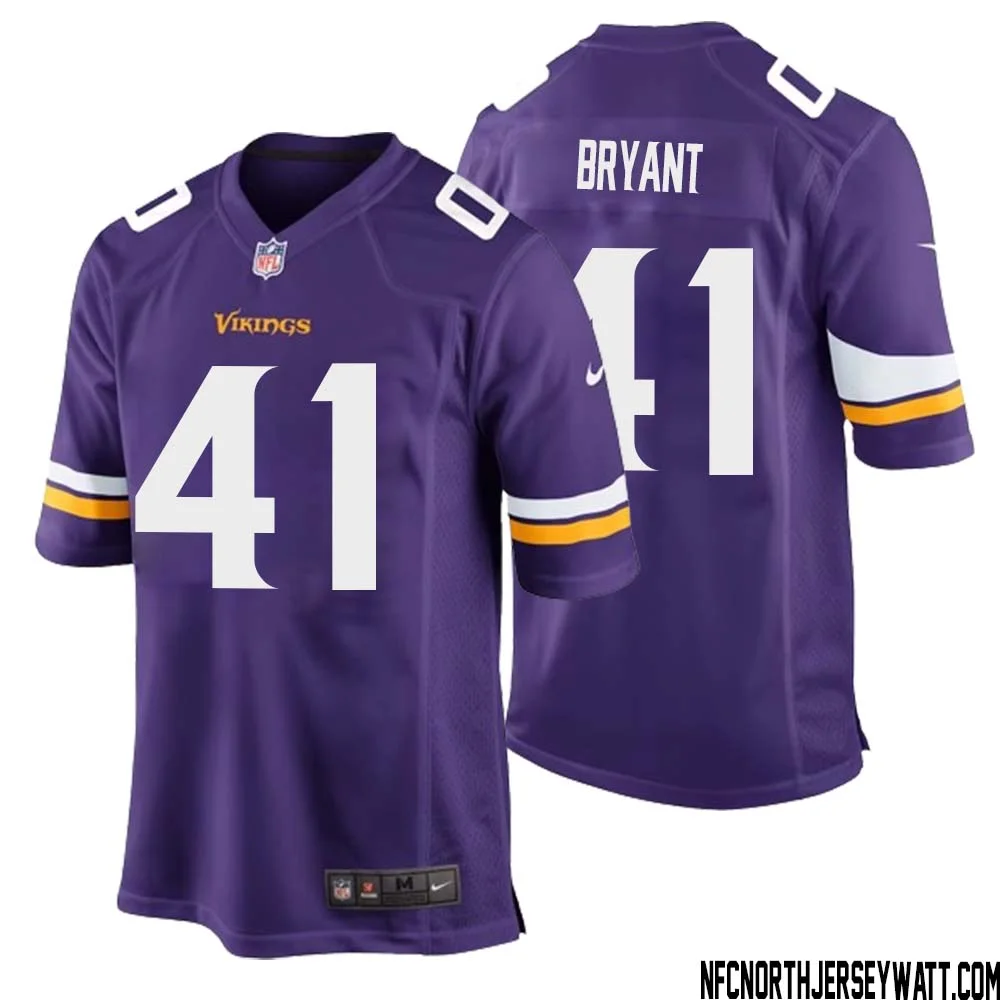 Austin Bryant No 41 Minnesota Vikings Game Jersey Court Purple for Mens