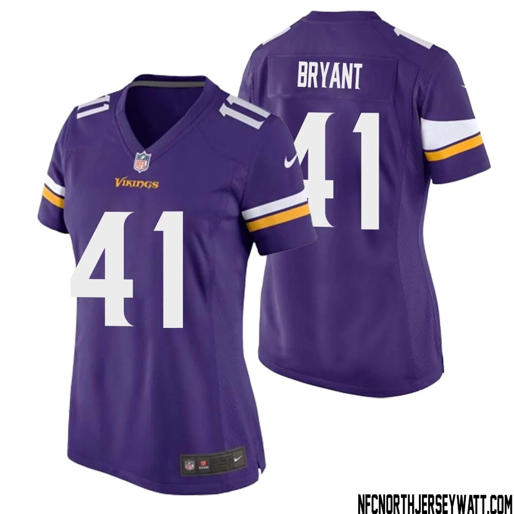 Austin Bryant No 41 Minnesota Vikings Game Jersey Court Purple for Womens