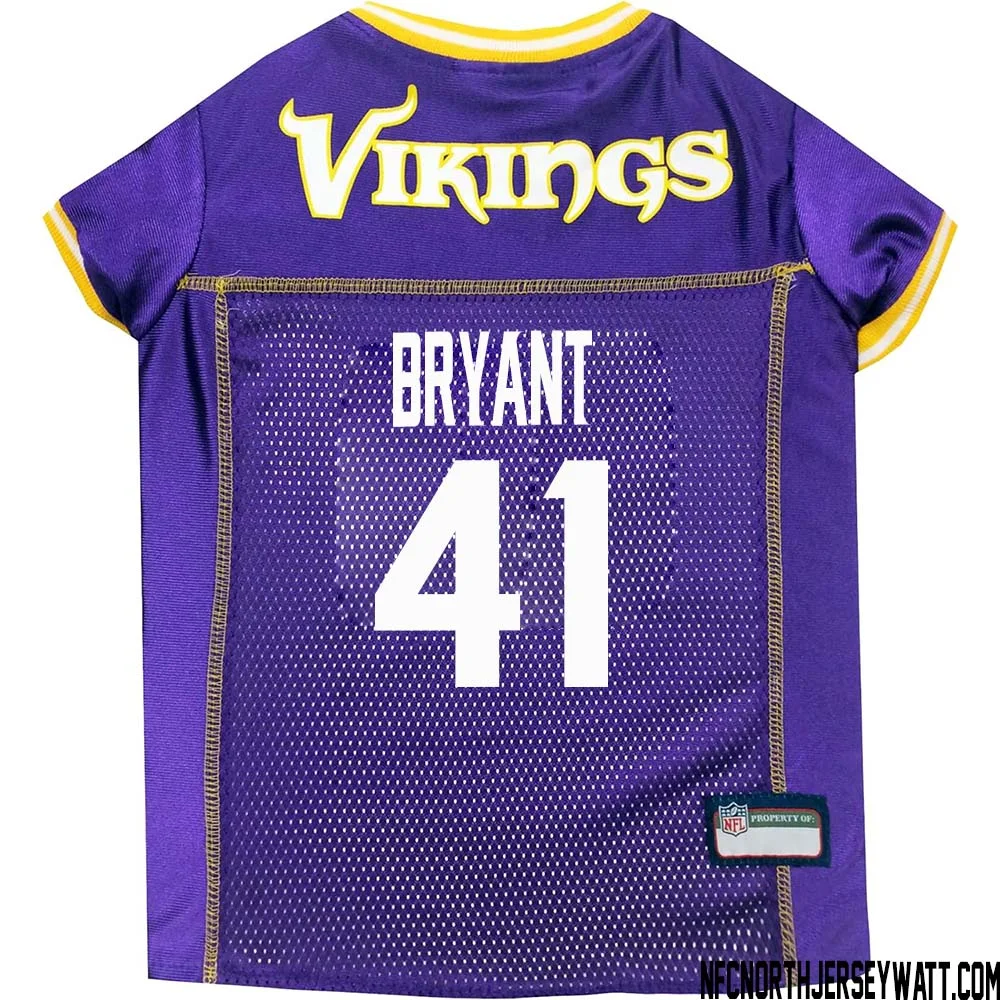 Austin Bryant No 41 Purple Minnesota Vikings Dog Jersey 1