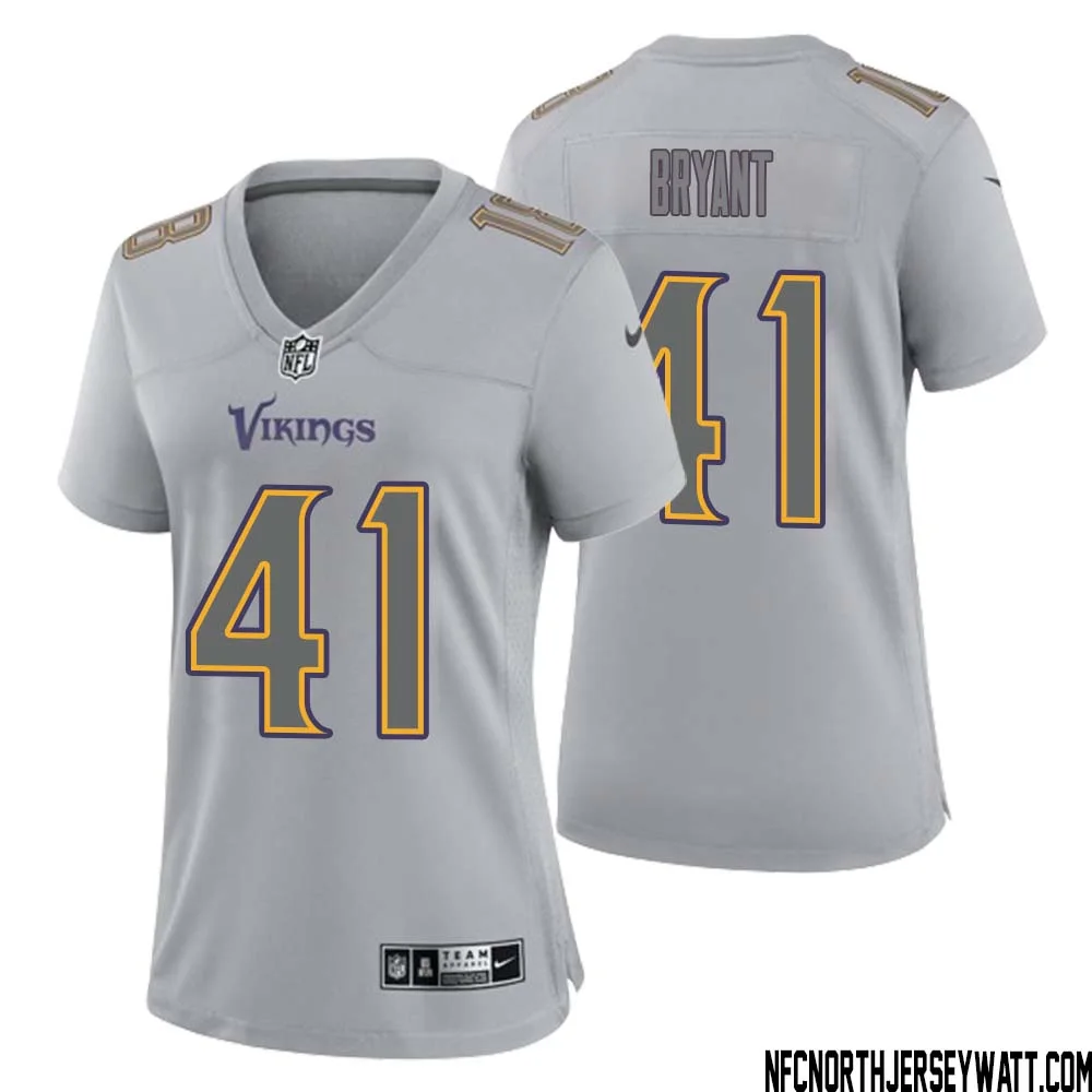 Austin Bryant No 41 Women Gray Minnesota Vikings Atmosphere Fashion Game Jersey 1