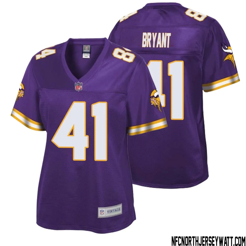 Austin Bryant No 41 Women NFL Pro Line Purple Minnesota Vikings Retired Player Replica Jersey 1