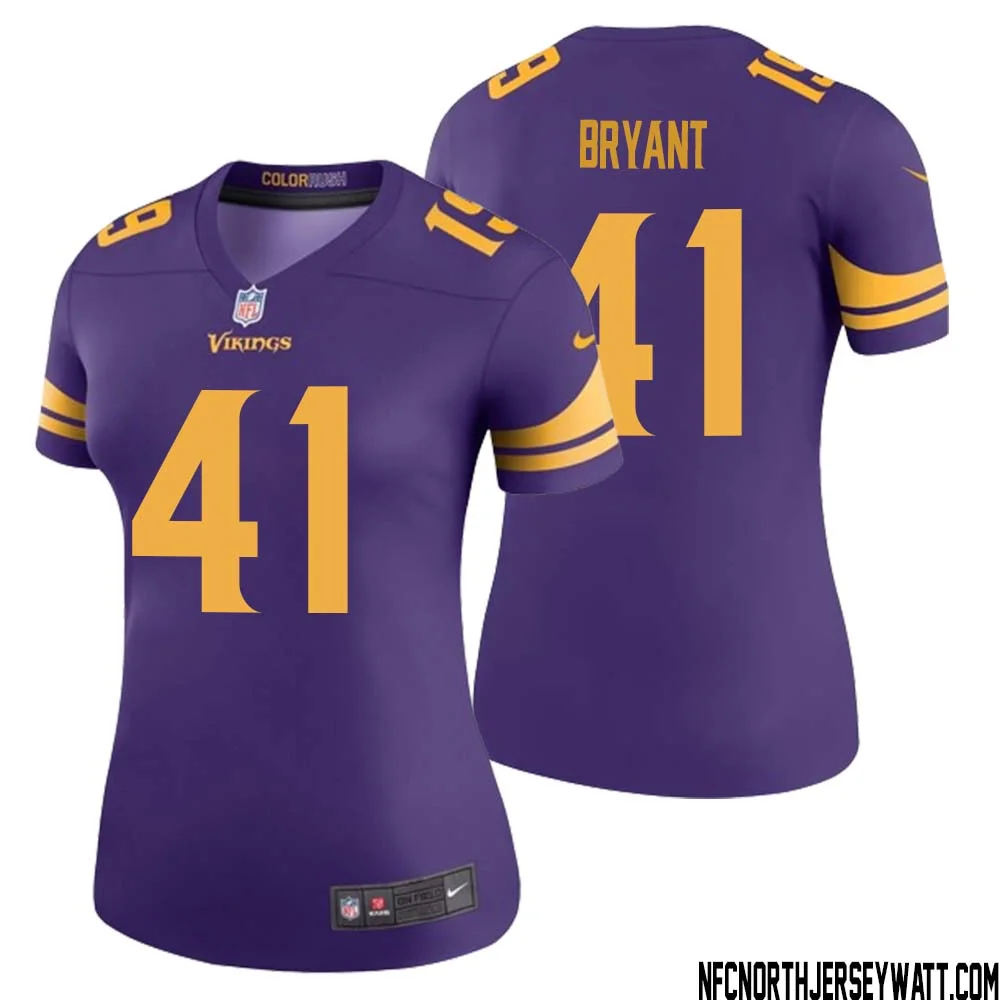 Austin Bryant No 41 Women Purple Minnesota Vikings Color Rush Vapor Untouchable Limited Jersey