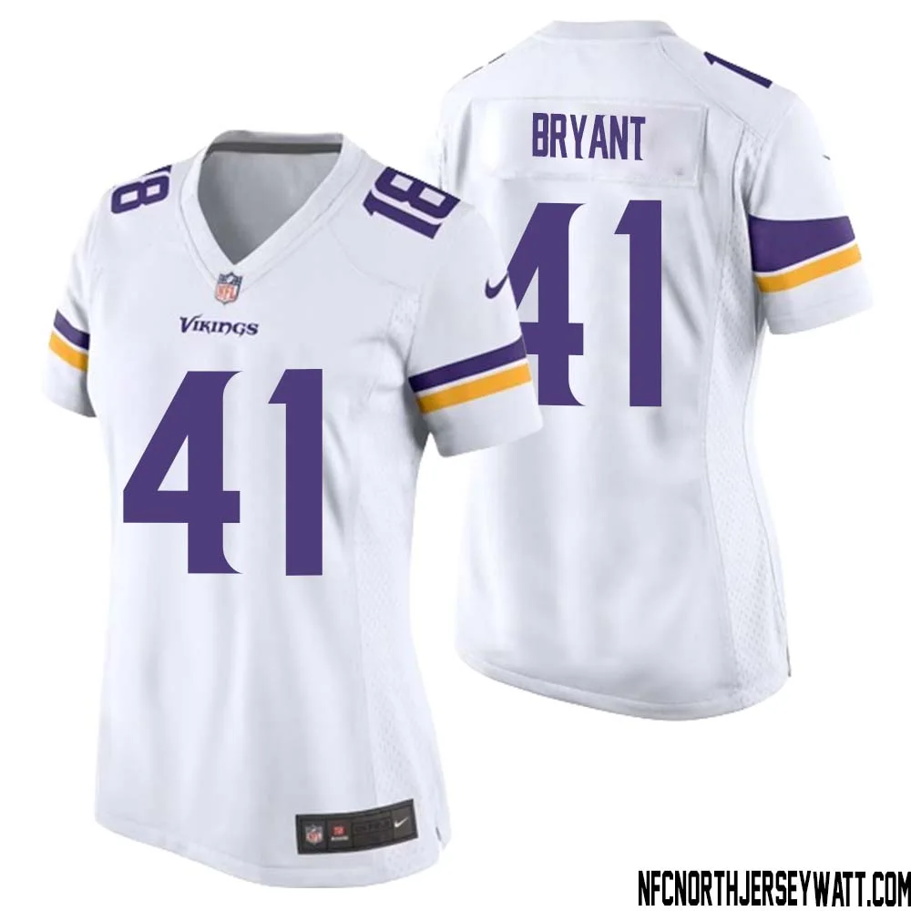 Austin Bryant No 41 Women White Minnesota Vikings Game Player Away Jersey 1
