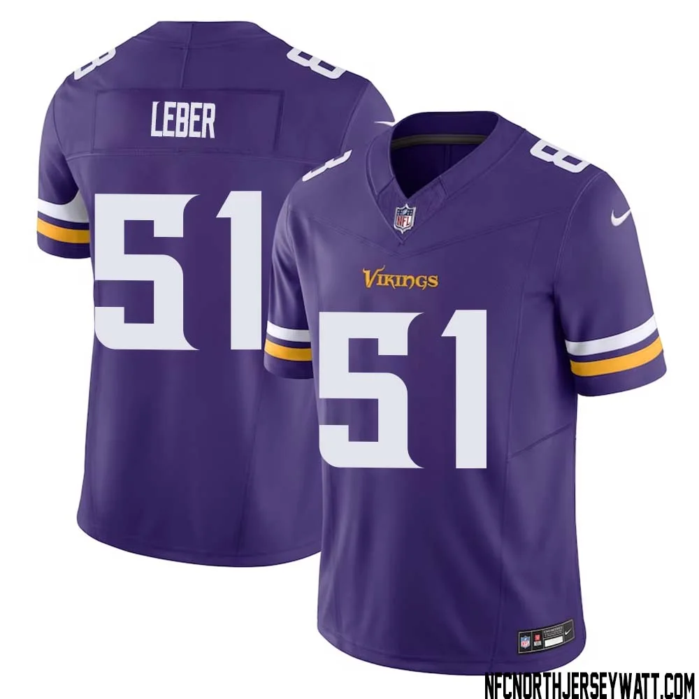Ben Leber No 51 Men Purple Minnesota Vikings Vapor F.U.S.E. Limited Jersey