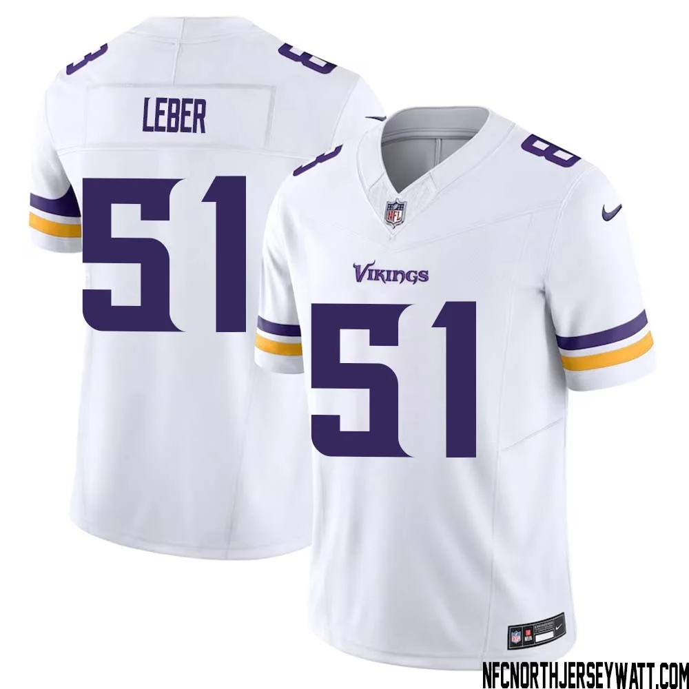 Ben Leber No 51 Men White Minnesota Vikings Vapor F.U.S.E. Limited Jersey 1