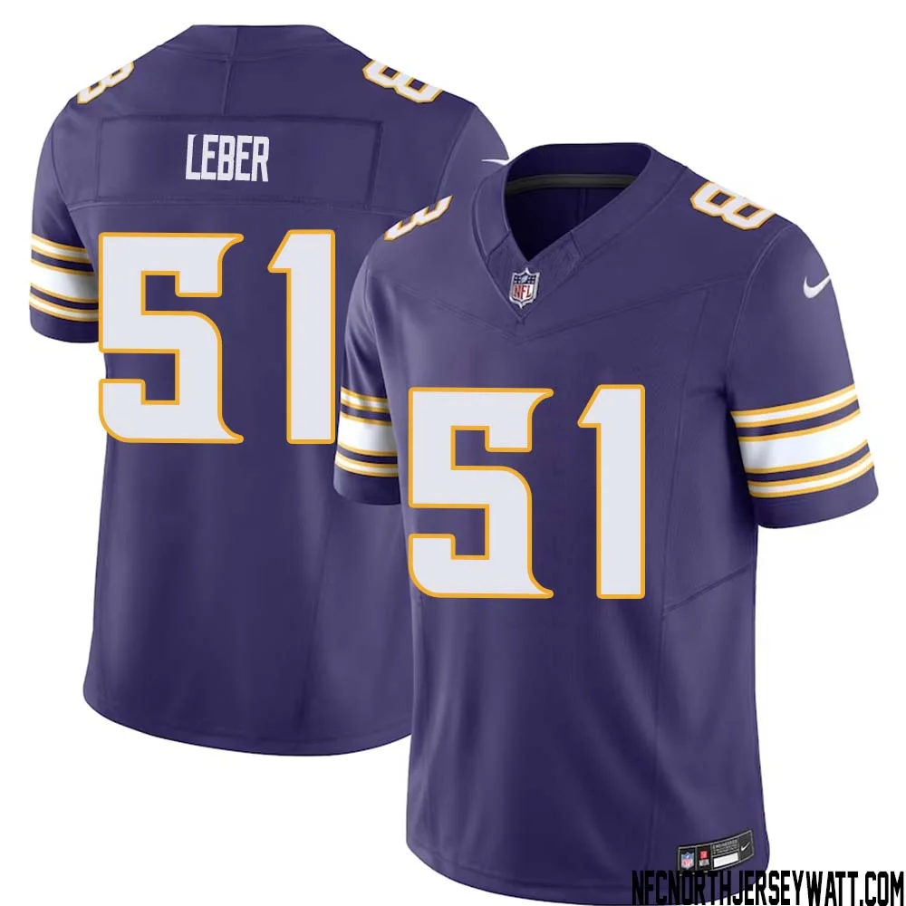 Ben Leber No 51 Mens Purple Minnesota Vikings Vapor F.U.S.E. Limited Jersey