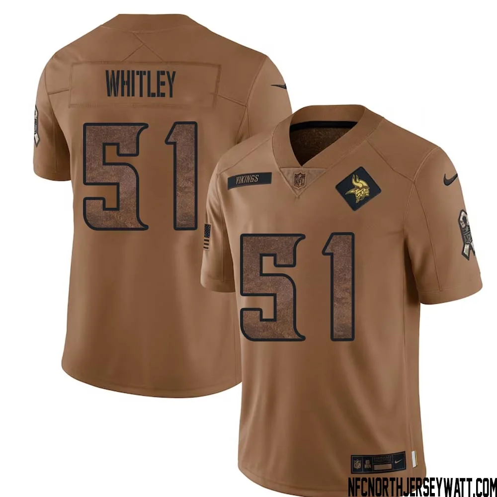 Benton Whitley No 51 Men Brown Minnesota Vikings 2023 Salute To Service Limited Jersey