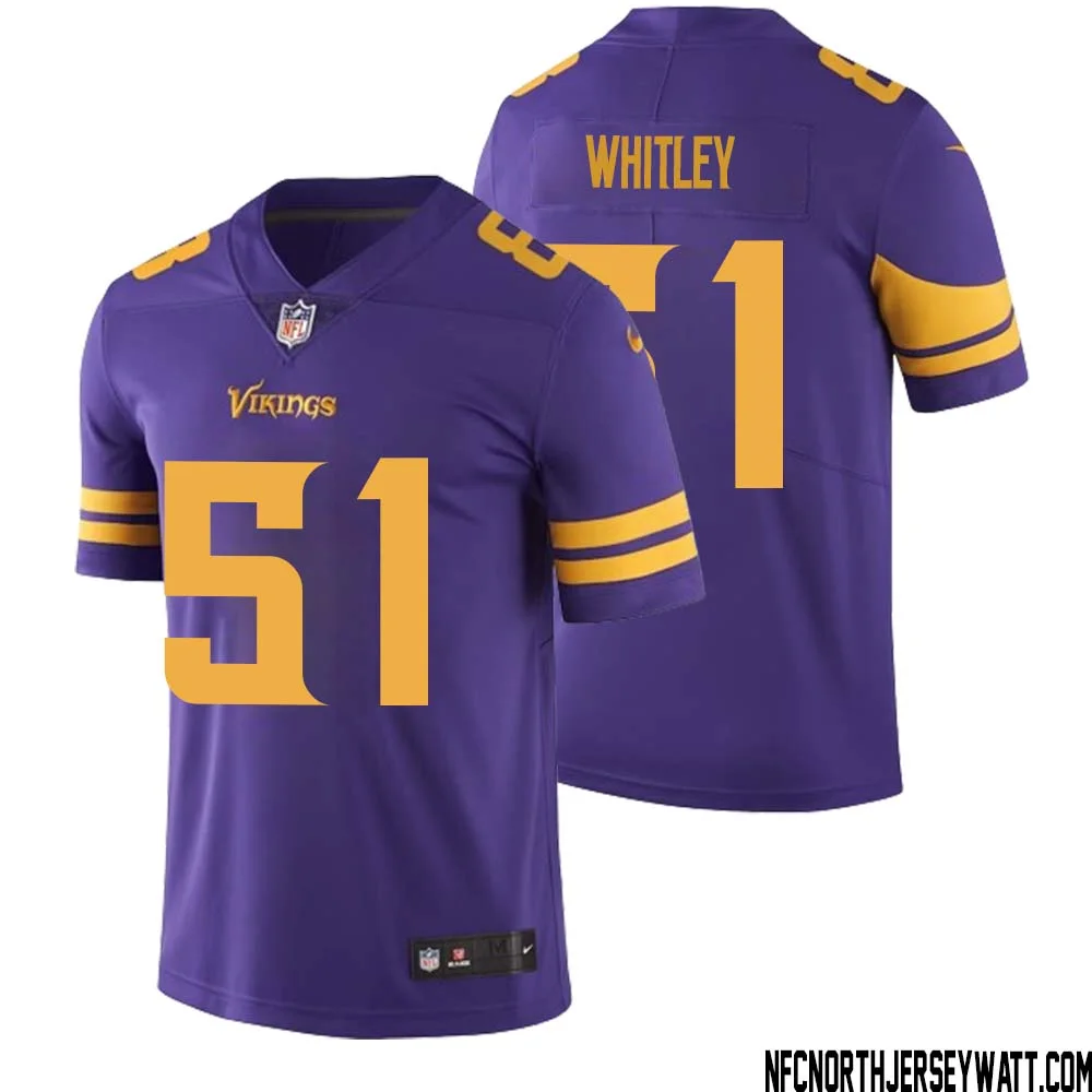 Benton Whitley No 51 Men Purple Minnesota Vikings Color Rush Vapor Untouchable Limited Jersey 1