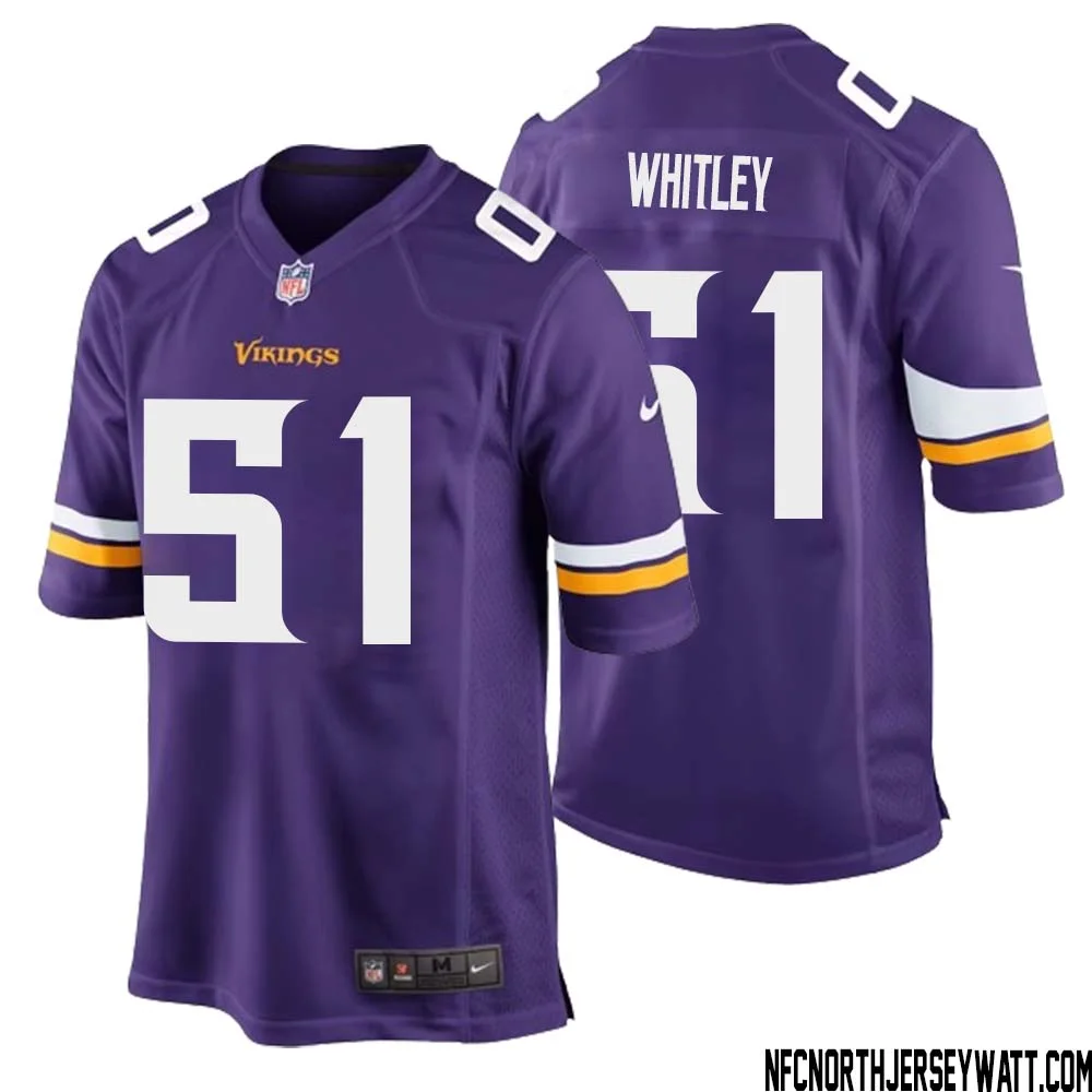 Benton Whitley No 51 Minnesota Vikings Game Jersey Court Purple for Mens