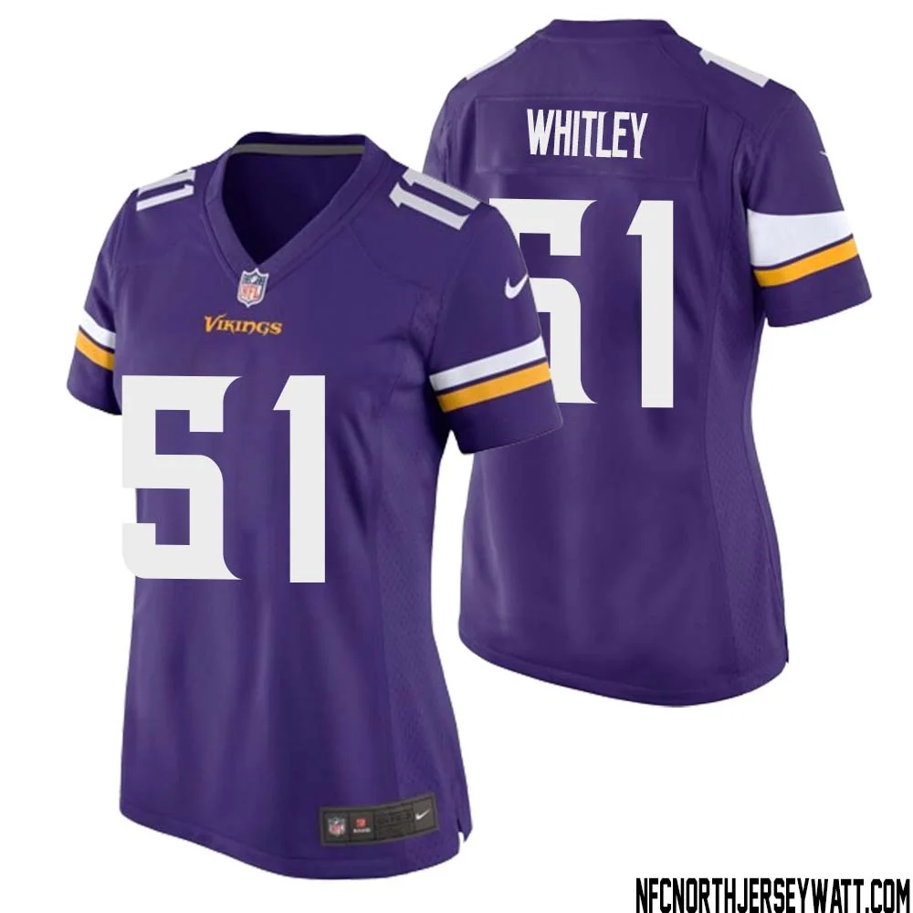 Benton Whitley No 51 Minnesota Vikings Game Jersey Court Purple for Womens 1