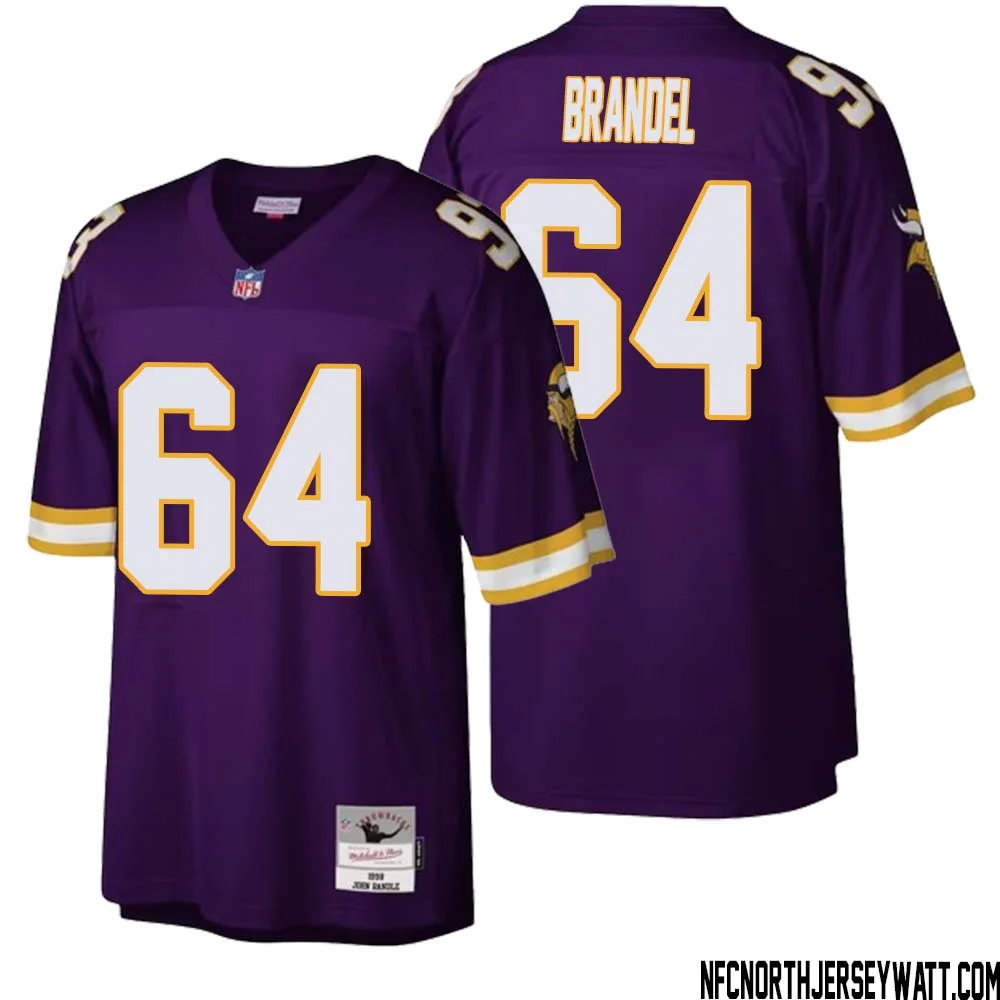 Blake Brandel No 64 Men Mitchell Ness Purple Minnesota Vikings Legacy Replica Jersey 1