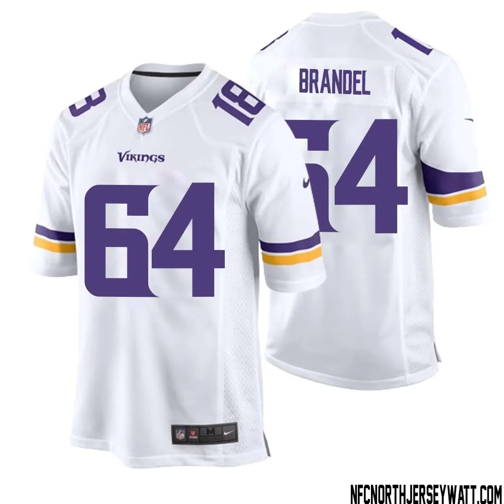 Blake Brandel No 64 Men White Minnesota Vikings Game Player Away Jersey 1