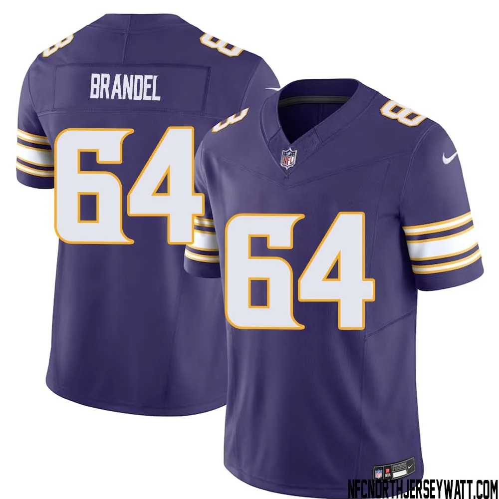 Blake Brandel No 64 Mens Purple Minnesota Vikings Vapor F.U.S.E. Limited Jersey 1