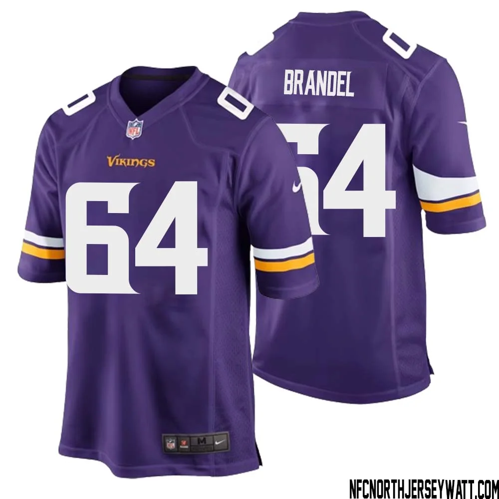 Blake Brandel No 64 Minnesota Vikings Game Jersey Court Purple for Mens