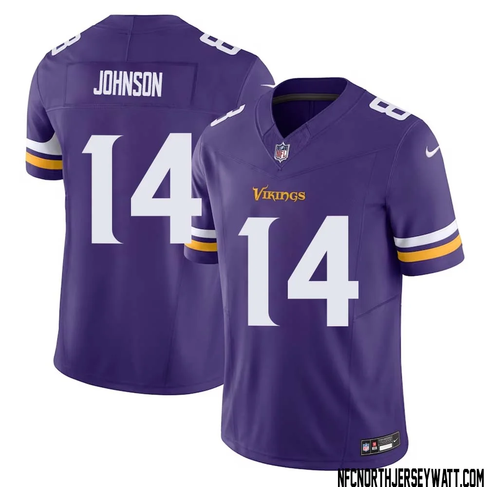 Brad Johnson No 14 Men Purple Minnesota Vikings Vapor F.U.S.E. Limited Jersey
