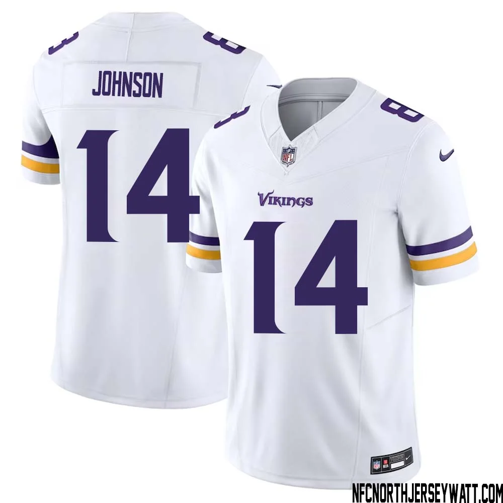 Brad Johnson No 14 Men White Minnesota Vikings Vapor F.U.S.E. Limited Jersey 1